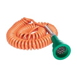 31092 | Plug and Cable Assembly, SC-8A, Green Plug, Orange Coil Cable, 30’