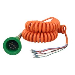 31494 | Plug and Cable Assembly, SC-8B, Green Plug, Coil Cable, 30'