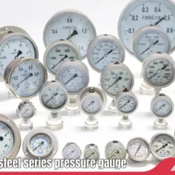 25-510-30x100-SPMC-SG | 2-1/2" SS -30 TO 100 GAUGE; PANEL MOUNT; CENTER BACK; 1-4" CONNECTION; LIQUID FILLED; GLASS FACE