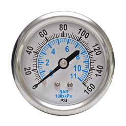 AB40820 | 1/4" NPT PRESSURE GAUGE. 0 TO 160 PSI