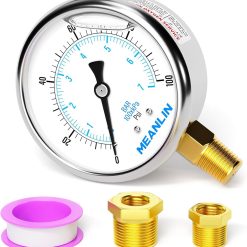 GTP-5873 | 2.5" FACE, BRASS, 0-100 PSI, ¼” STEM MOUNTED ..