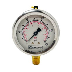 Alternative view of GTP-5874 | 2.5" FACE, S/S, 0-100 PSI, ¼” STEM MOUNTED..