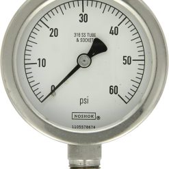 H25-300-100 | 2-1/2" NOSHOK PRESSURE GAUGE 100 PSI- 1/4 NPT BOTTOM MOUNT