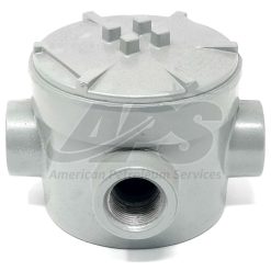 J99170060 | RED DOT 5 PORT ROUND JUNCTION BOX COMPLETE (W/(1) #6 WIRE NUT, (1) BUG CONNECTOR, 2 PLUGS)