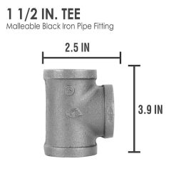 VT15- | 1-1/2" BLK TEE