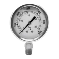J7652P | 2-1/2" Liquid Filled Gauge 0-160 PSI Bottom Load / 1/4" NPT