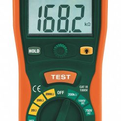 9XKP5 | EXTECH Earth Ground Tester Kit: CAT III 1000V, 2,000 ohm Max. Ground Resist, 2.5 mA, LCD, Digital