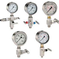 Alternative view of 25.310-100-CFF | 2-1/2" NOSHOK GAUGE; 0-100; FRONT FLANGE; LIQUID FILLED; W/ 1/4" NPT CENTER BACK CONNECTION