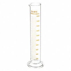 Alternative view of 5YHY5 | 100 to 2000mL Glass Graduated Cylinder, Clear, Height: 515 mm / 20.3 in
