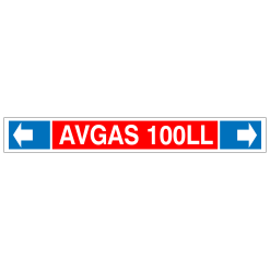 GTP-3255-LL | PIPE  DECAL 100 LL AVGAS, 5” x 16”..